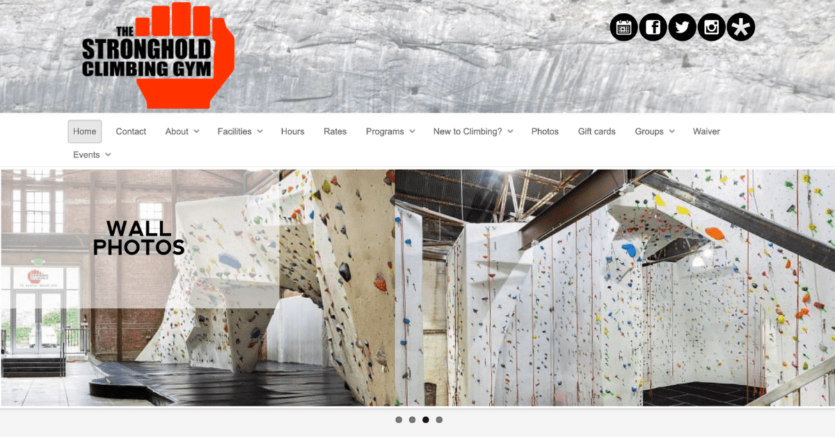 stronghold climbing gym website